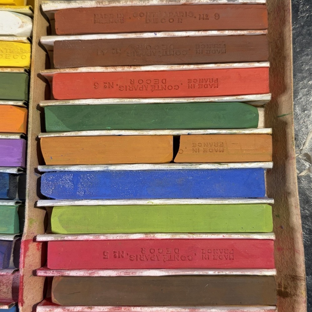 Vintage Conte‎ Carres Decor 24 Pastels Colors VHTF Complete - Picture 6 of 13
